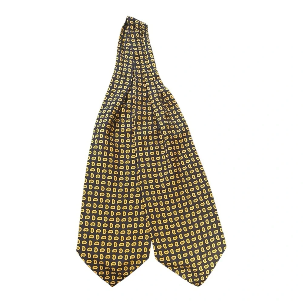 Luciano Barbera for Louis, Boston 100% Italian Silk Ascot Blue and Gold